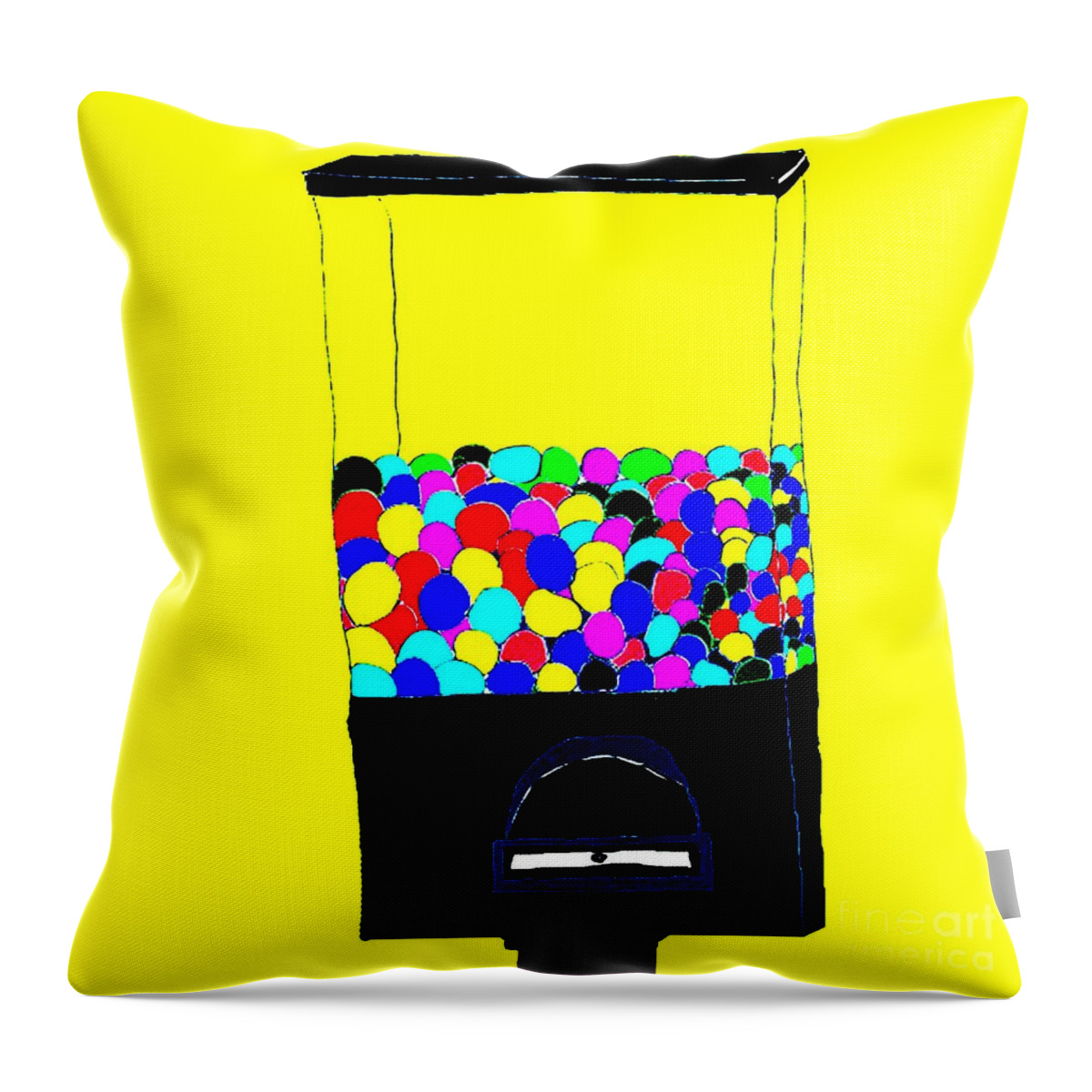 Bubble Gum Throw Pillow featuring the painting Bubble Gum by James and Donna Daugherty