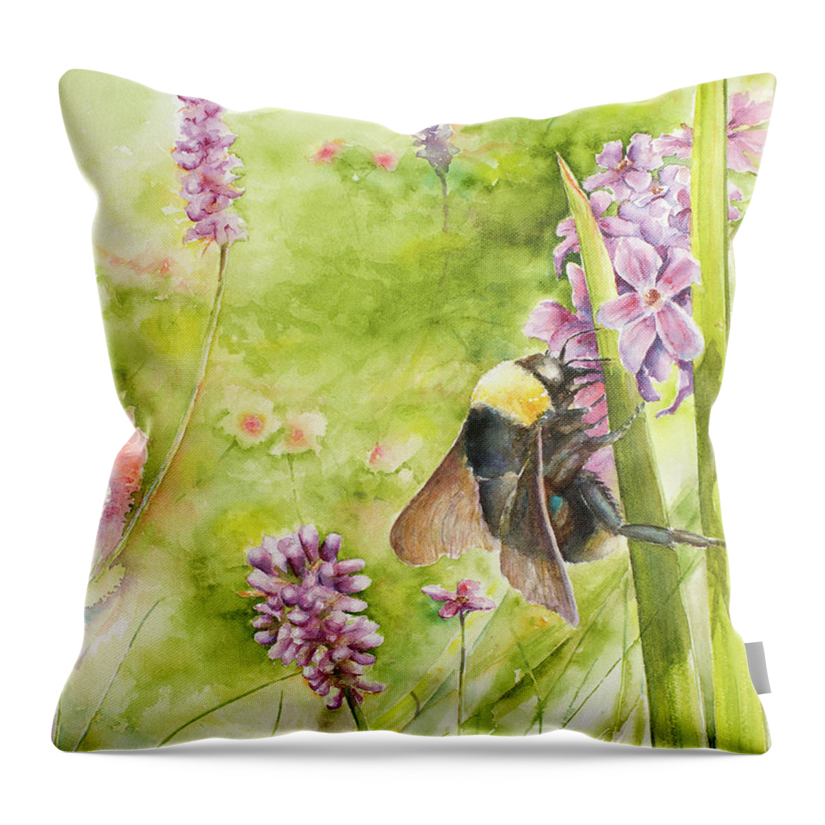Landscape Throw Pillow featuring the painting Bumble by Arthur Fix