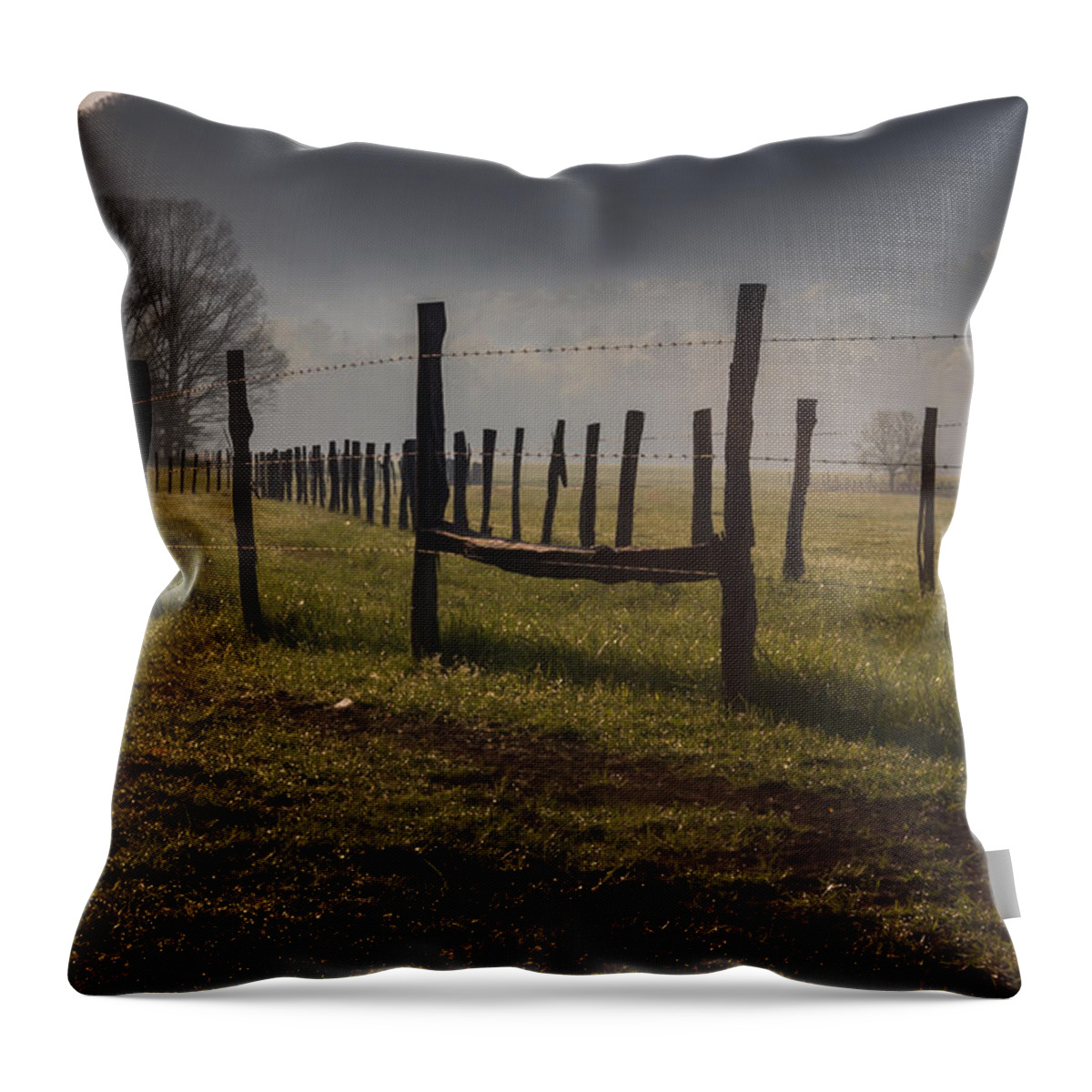 Great Smoky Mountains National Park Throw Pillow featuring the photograph Cades Cove Sunrise by Jay Stockhaus