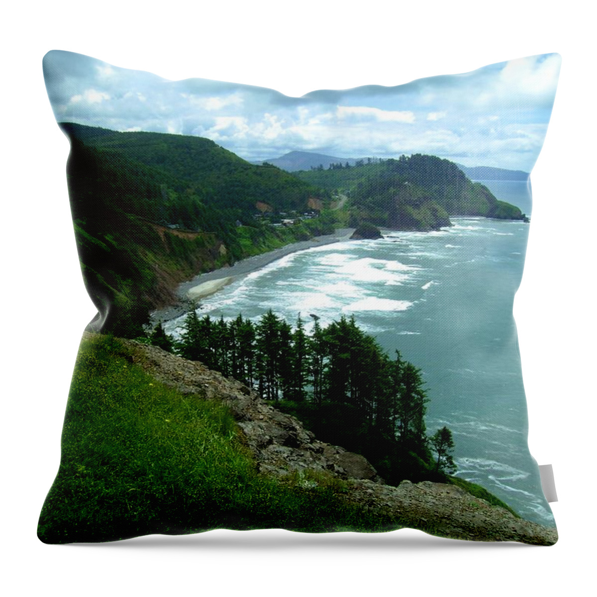 Cape Meares Throw Pillow featuring the photograph Cape Meares by Laureen Murtha Menzl