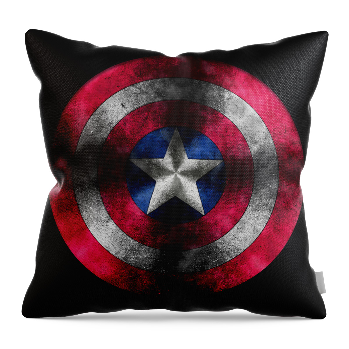 Captain America Movie Throw Pillow featuring the painting Captain America Shield by Georgeta Blanaru