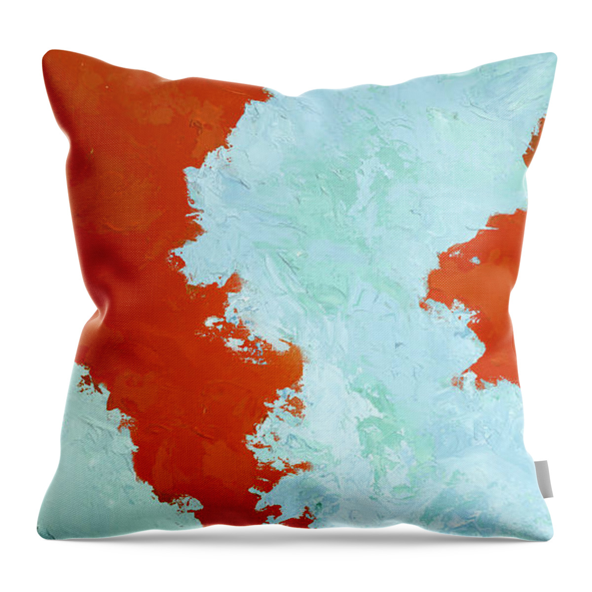 Abstract Throw Pillow featuring the painting Caribbean Cay by Tamara Nelson