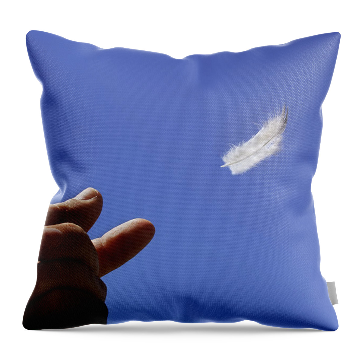 Feather Throw Pillow featuring the photograph Carried on Wind by Jason Politte