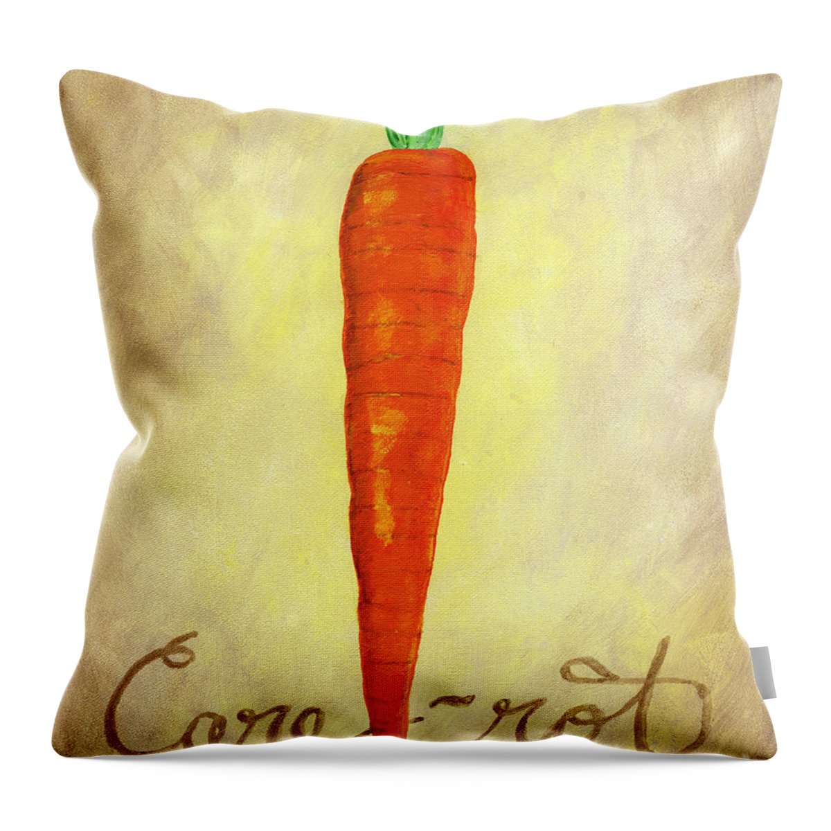 Carrot Throw Pillow featuring the painting Carrot by Michelle Bien