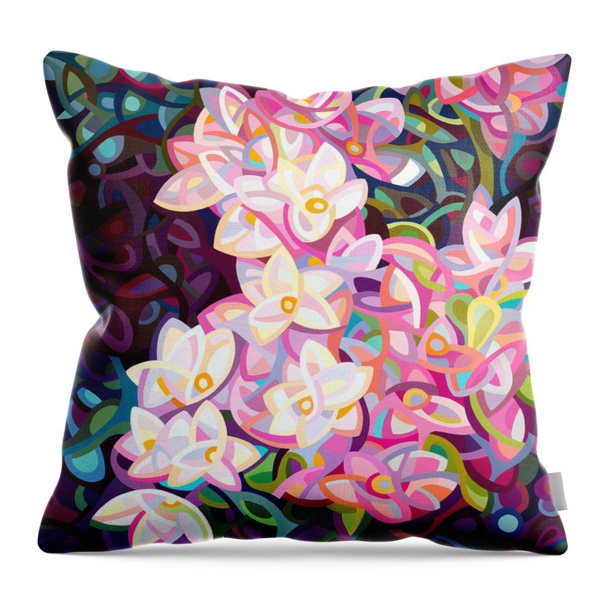 Vertical Throw Pillow featuring the painting Cascade by Mandy Budan