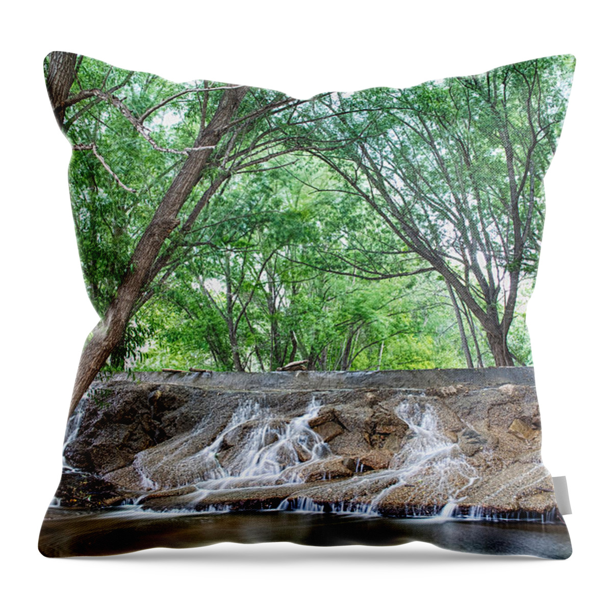 Waterfall Throw Pillow featuring the photograph Cascading Waterfall by James BO Insogna