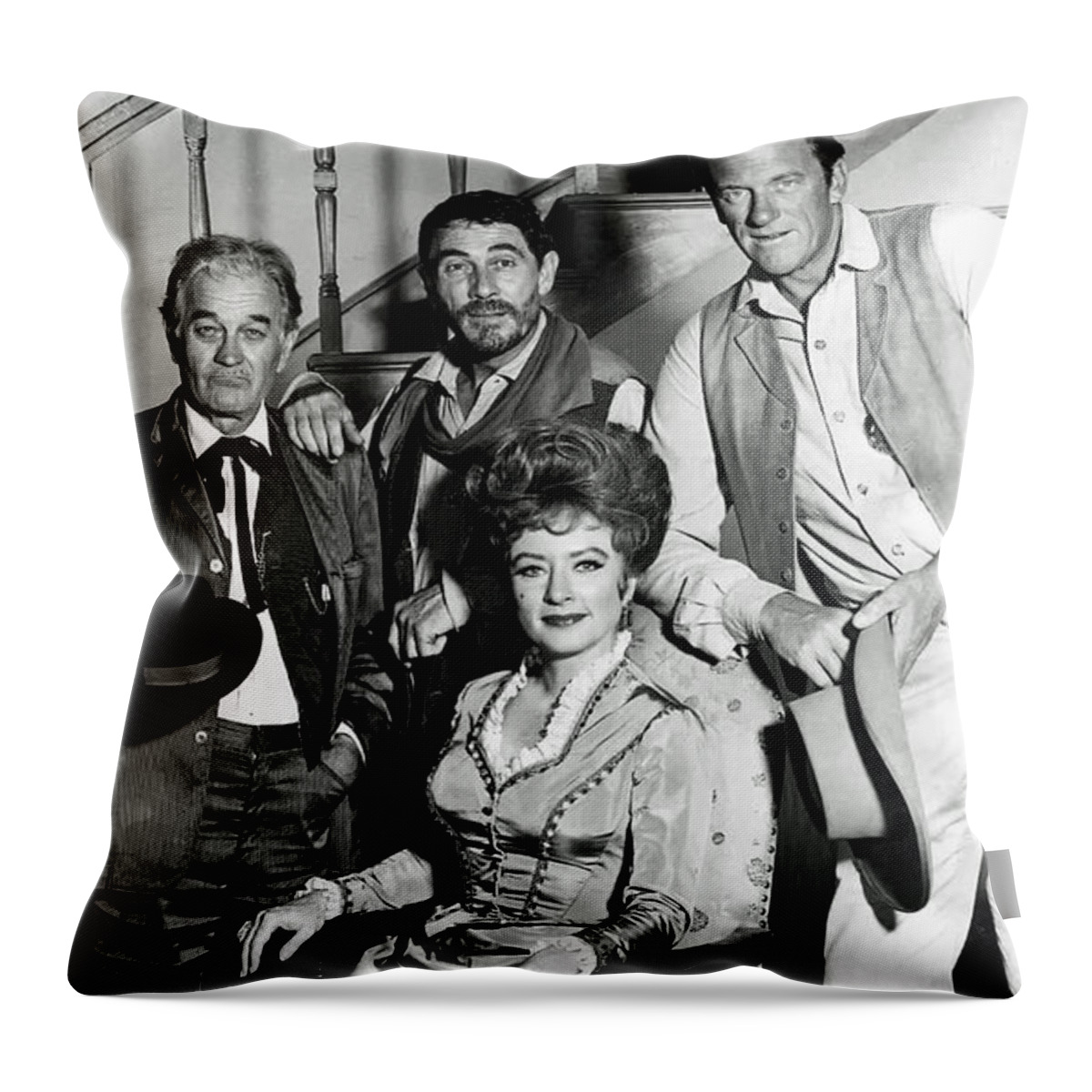 Gunsmoke Throw Pillow featuring the photograph Cast of Gunsmoke by Mountain Dreams