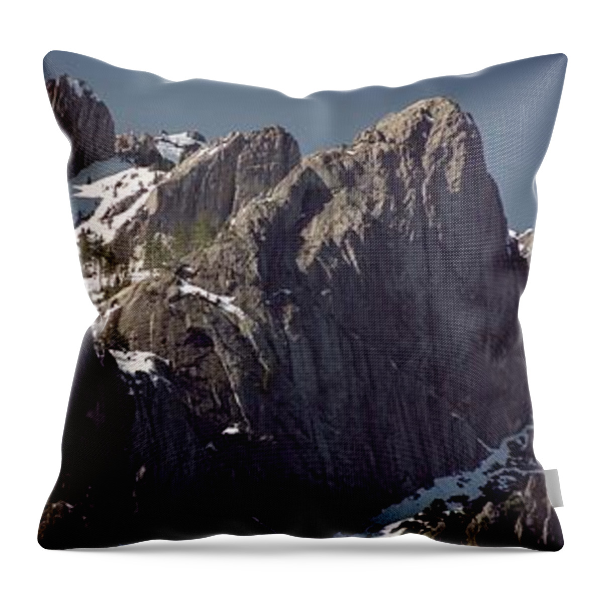 Castle Crags Throw Pillow featuring the photograph Castle Crags Panorama by James B Toy