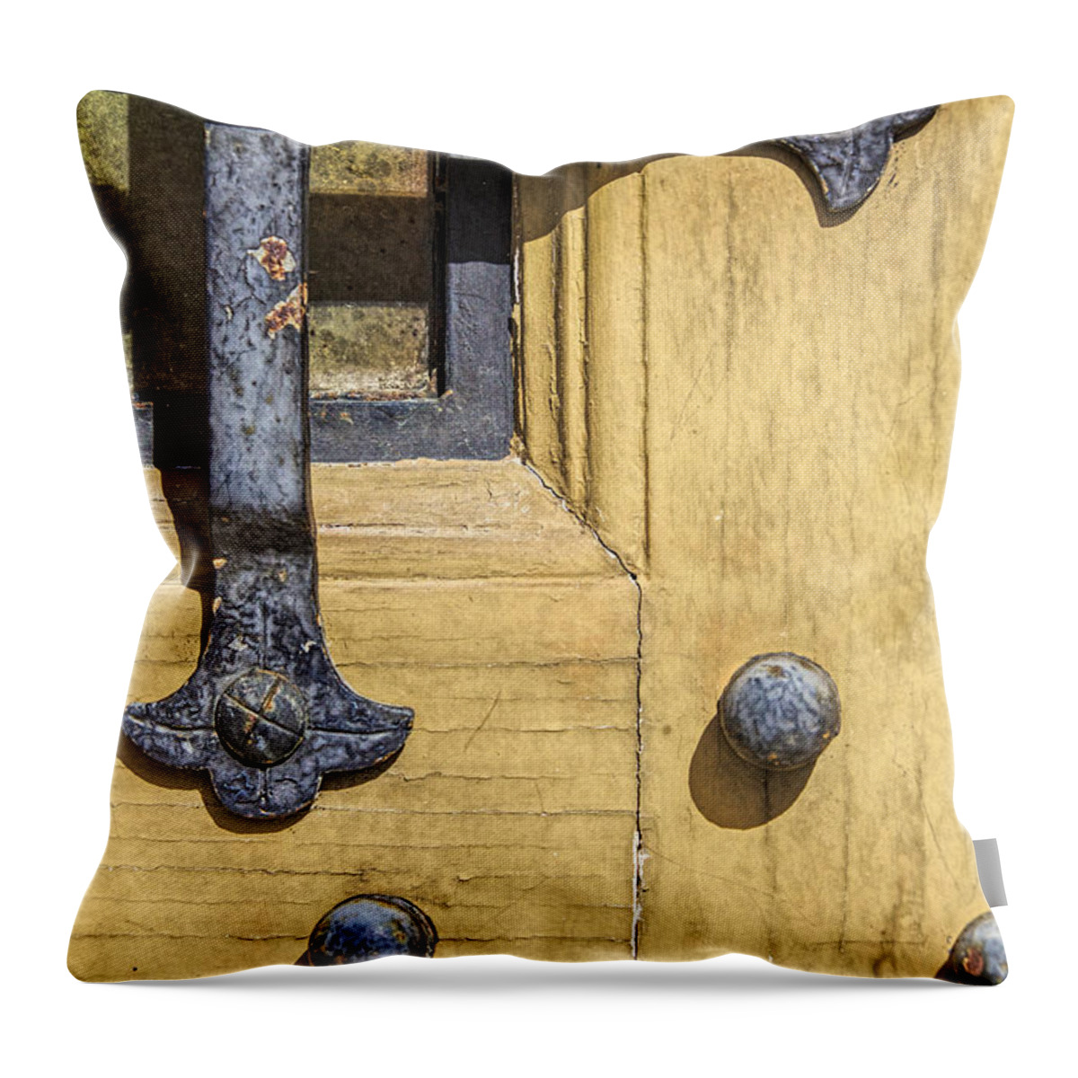 Aged Throw Pillow featuring the photograph Castle Door III by David Letts