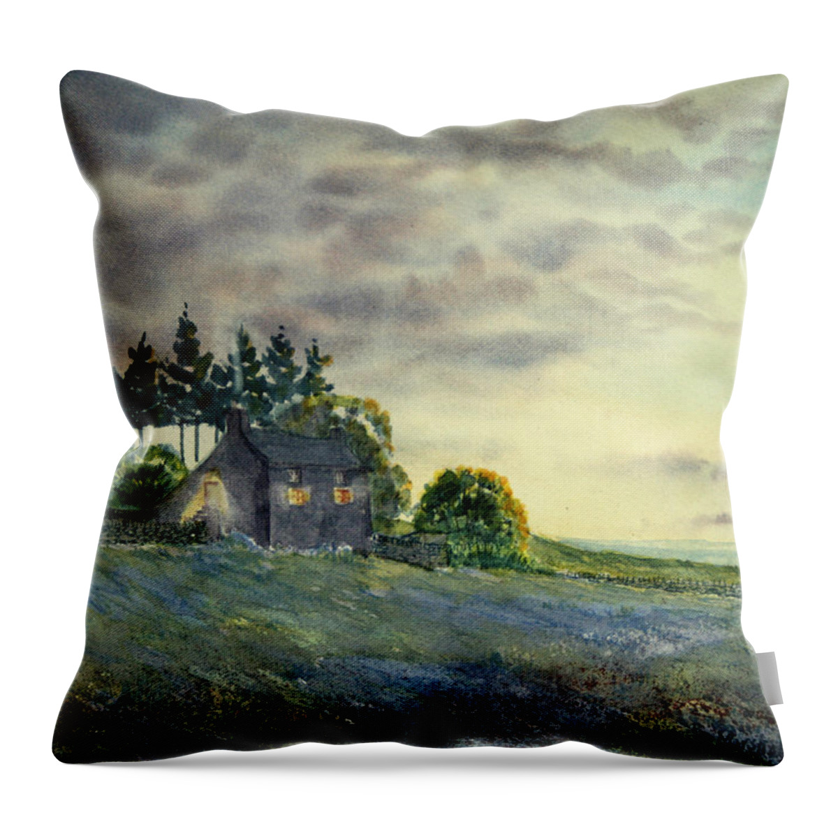 Glenn Marshall Throw Pillow featuring the painting Cathy Come Home by Glenn Marshall