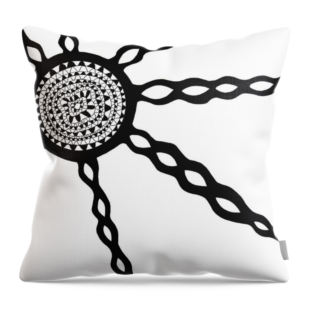 Central Sun Throw Pillow featuring the painting Central Sun original painting by Sol Luckman