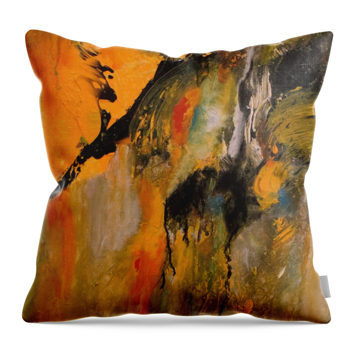 Abstract Throw Pillow featuring the painting Cheeky by Soraya Silvestri