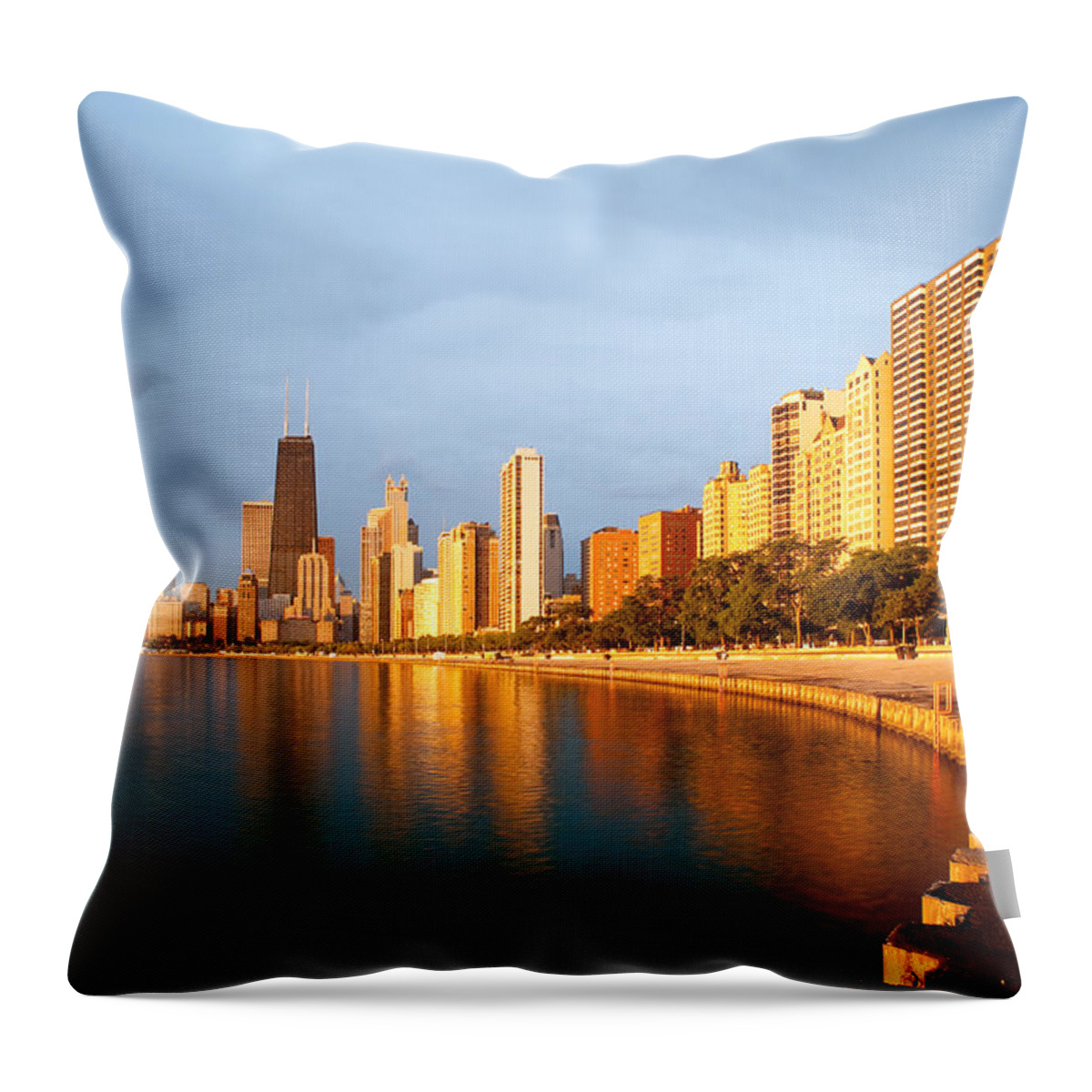 Chicago Throw Pillow featuring the photograph Chicago Skyline by Sebastian Musial