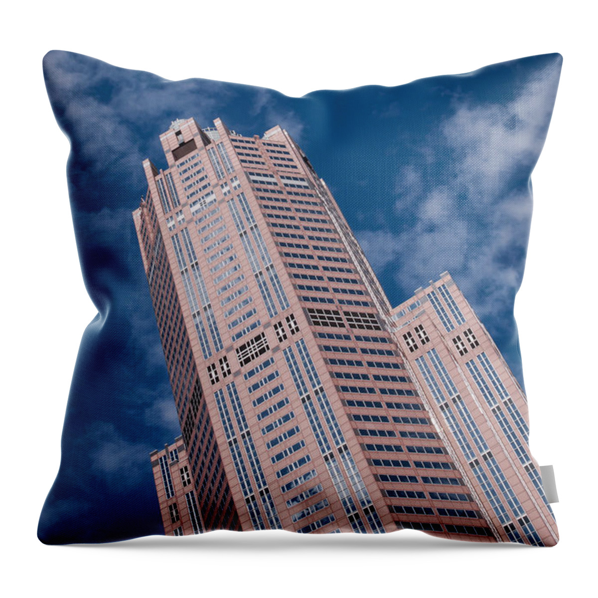 Chicago Downtown Throw Pillow featuring the photograph Chicago Skyscraper by Dejan Jovanovic
