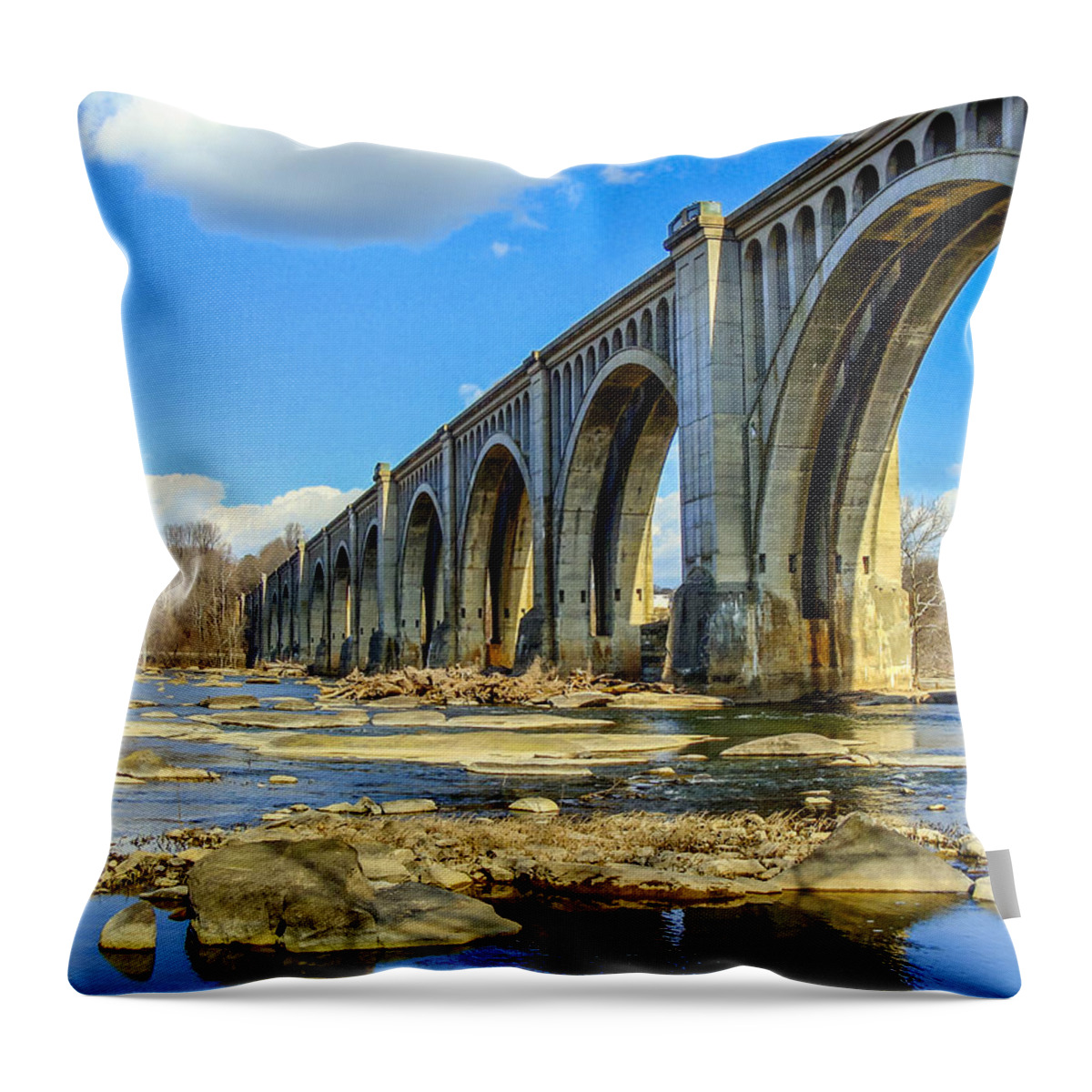 Bridge Throw Pillow featuring the photograph Choo Choo Bridge by Stacy Abbott