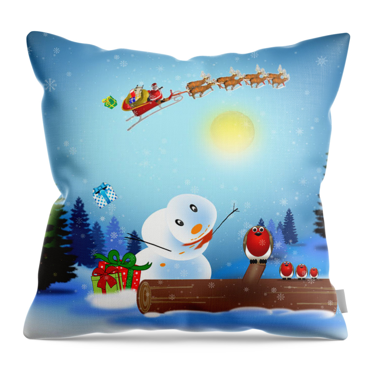 Christmas Robin Throw Pillow for Sale by Spikey Mouse Photography