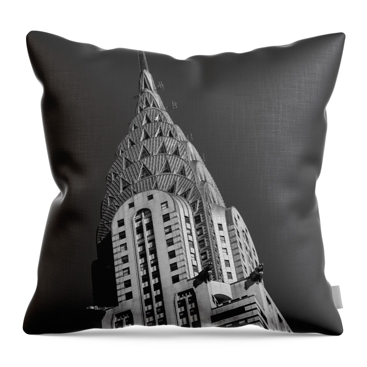 Chrysler Building Throw Pillow featuring the photograph Chrysler Building BW by Susan Candelario