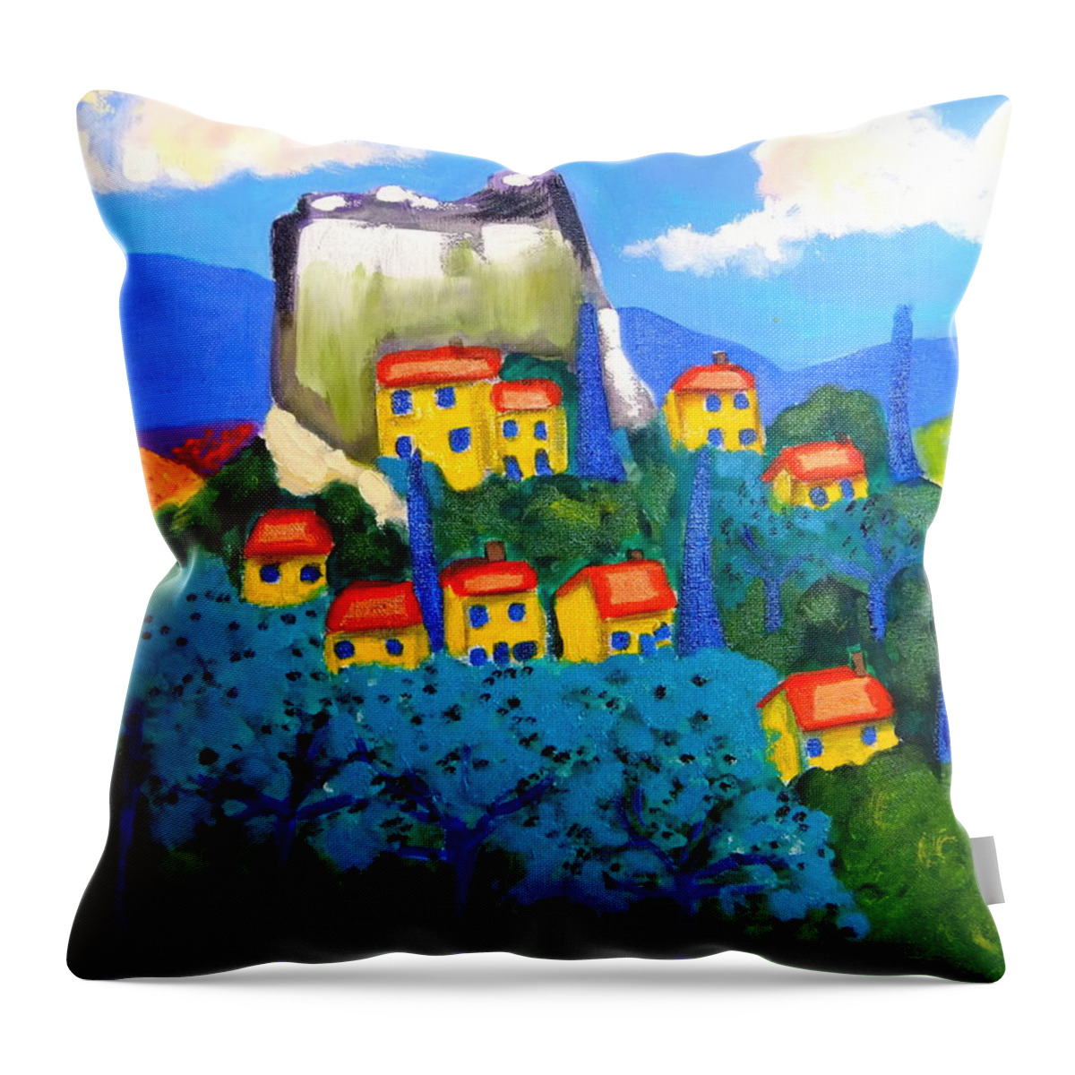 Provence Throw Pillow featuring the painting Ciel Bleu by Rusty Gladdish