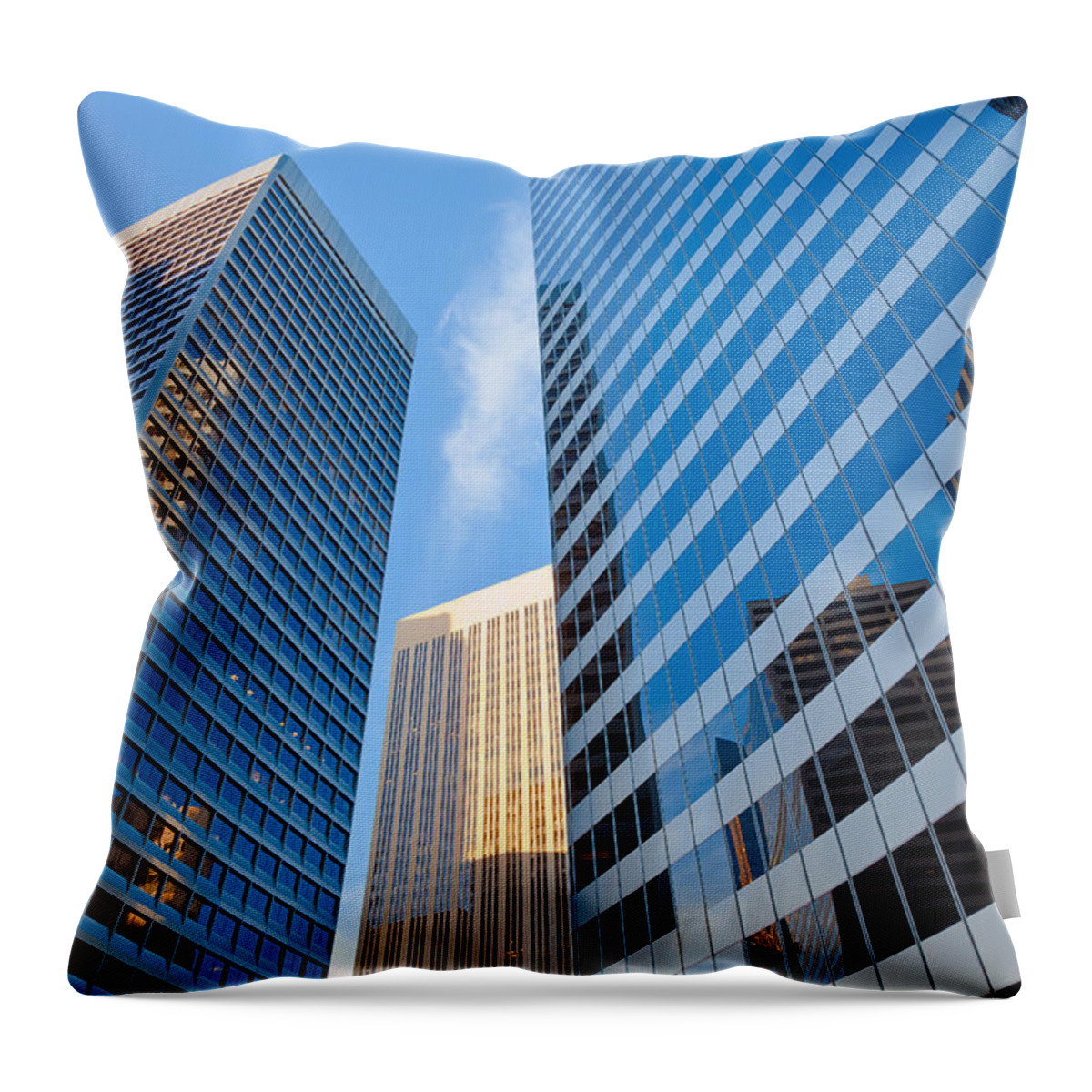 City Throw Pillow featuring the photograph City In Reflections by Jonathan Nguyen