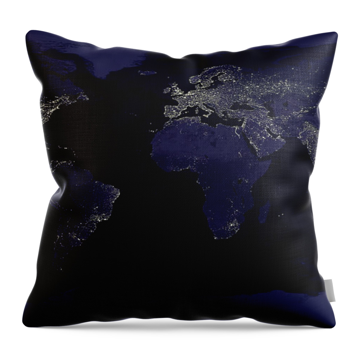 Earth At Night Throw Pillow featuring the photograph City Lights by Sebastian Musial