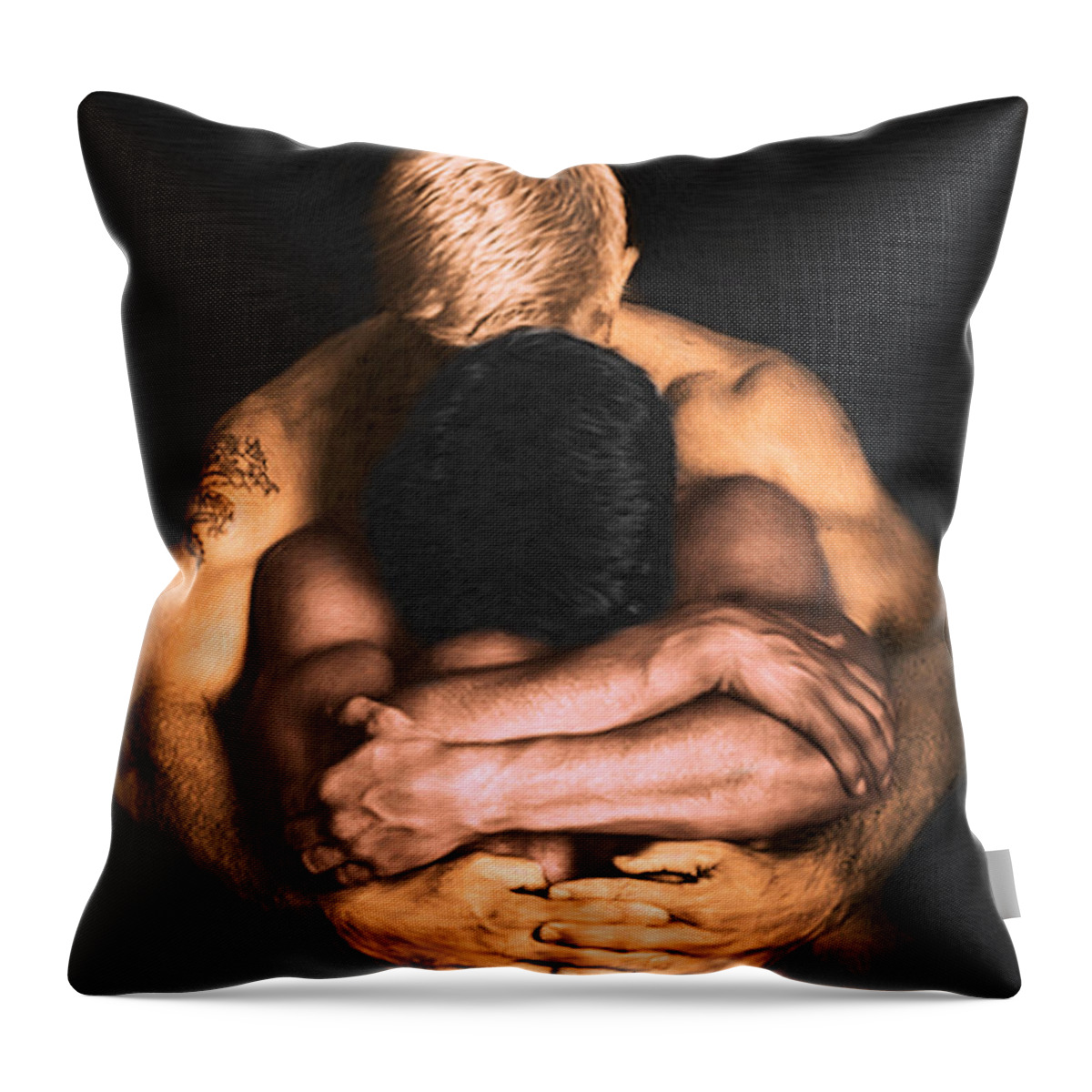 Clenched Throw Pillow featuring the painting Clenched by Troy Caperton