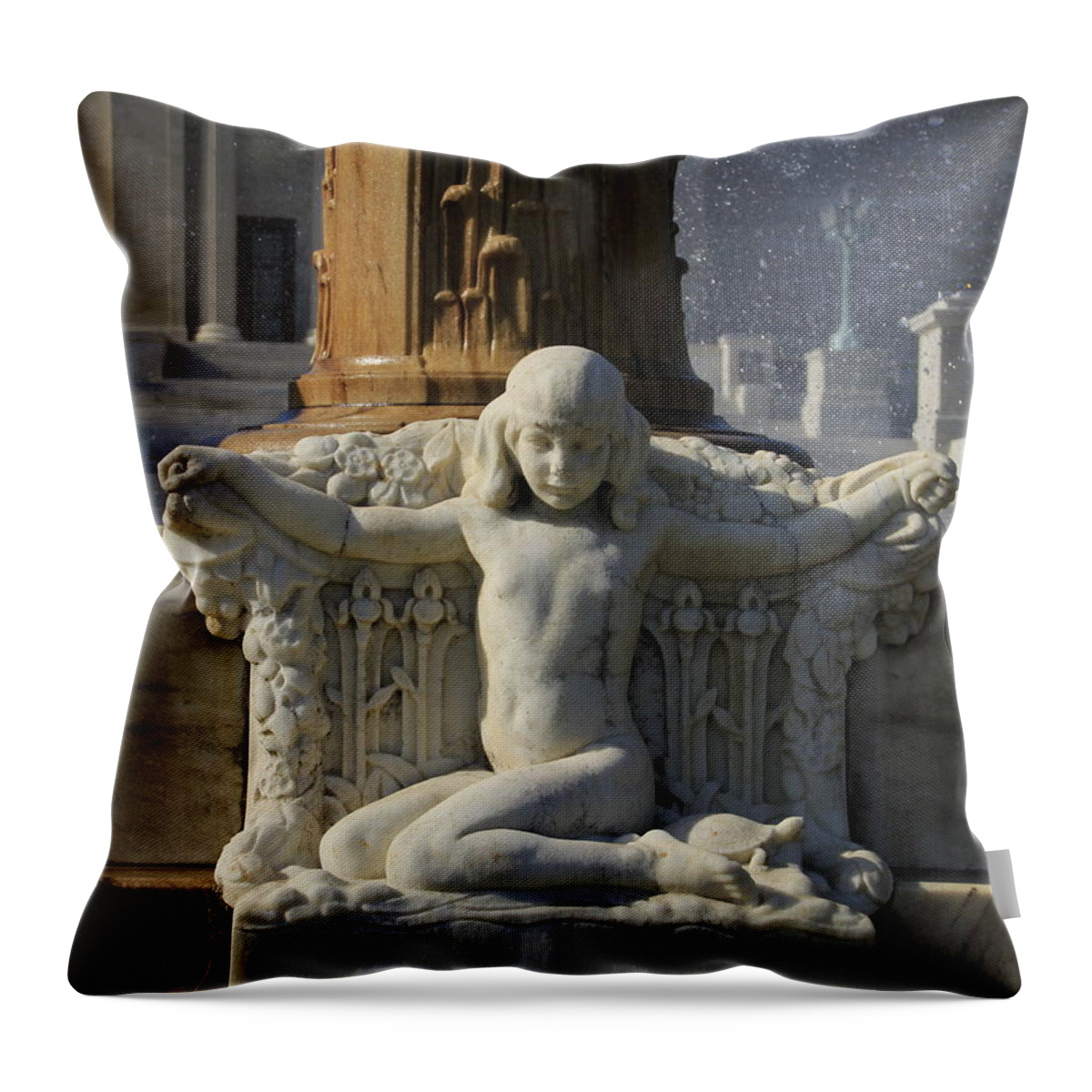 Cleveland Throw Pillow featuring the photograph Fountain of Waters Cleveland Art Museum by Valerie Collins