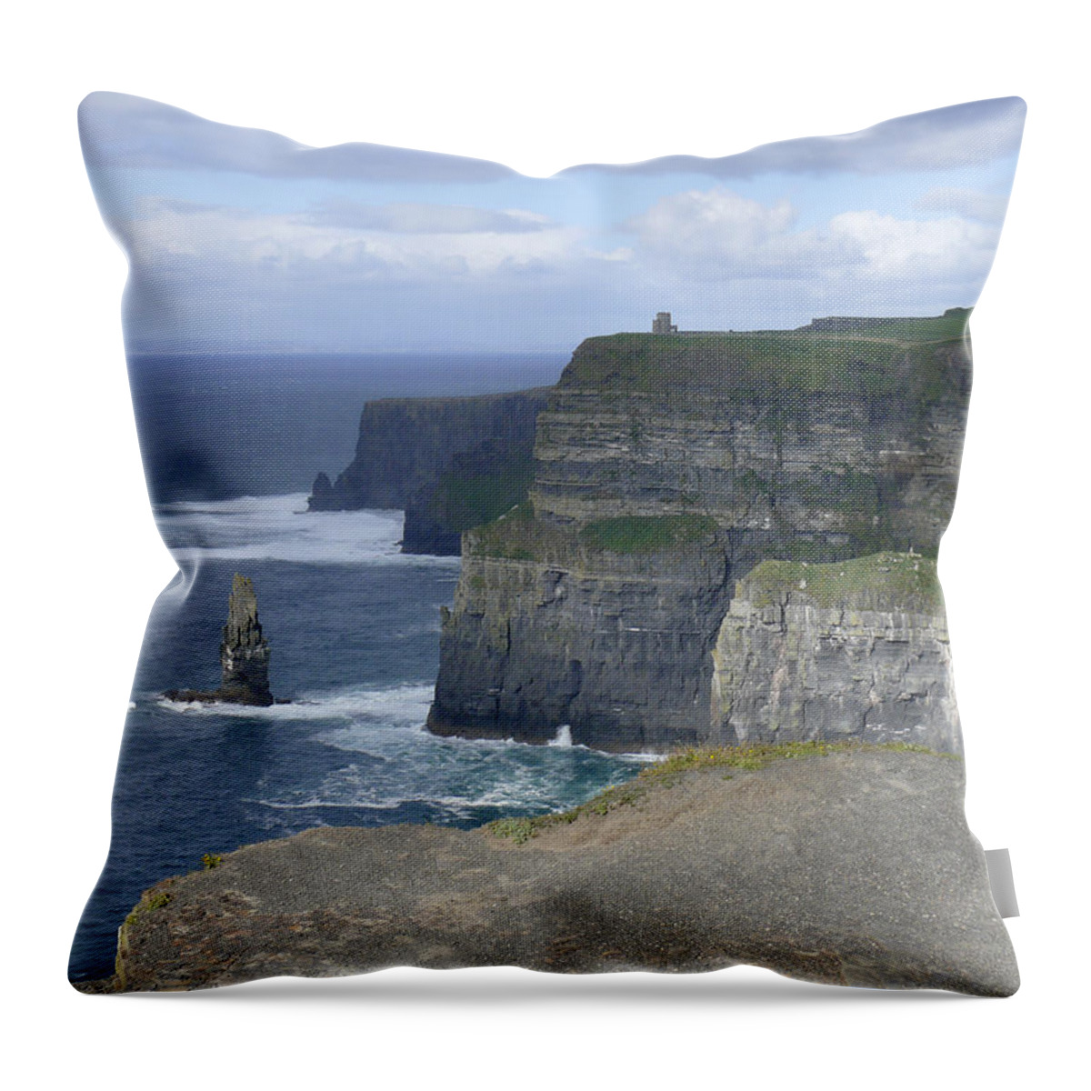 Travel Throw Pillow featuring the photograph Cliffs of Moher 4 by Mike McGlothlen