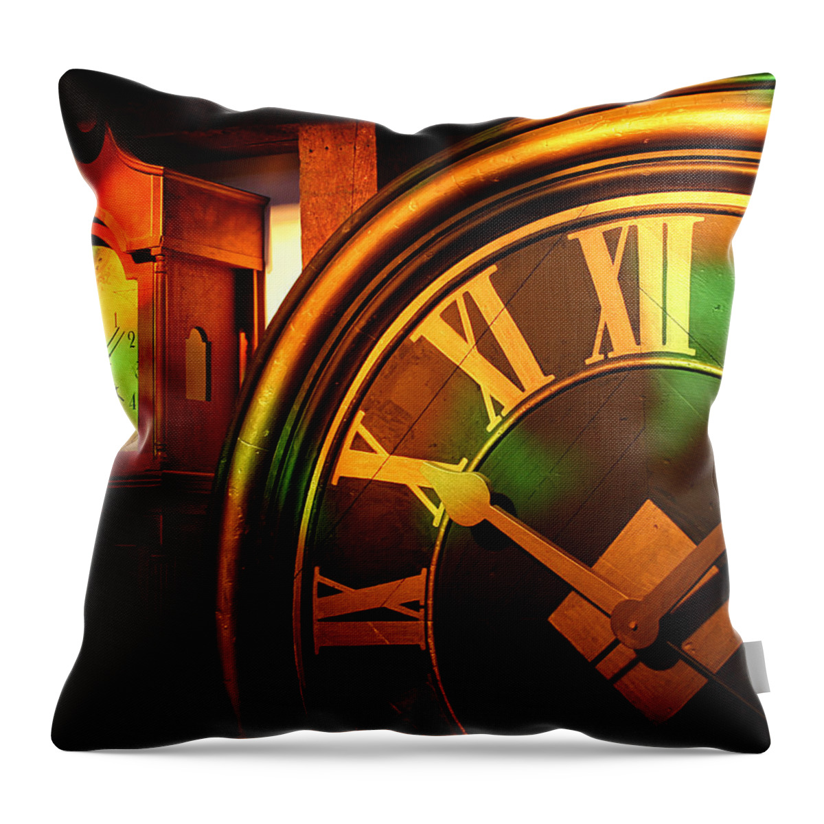 Still Life Throw Pillow featuring the photograph Clocks by William Selander