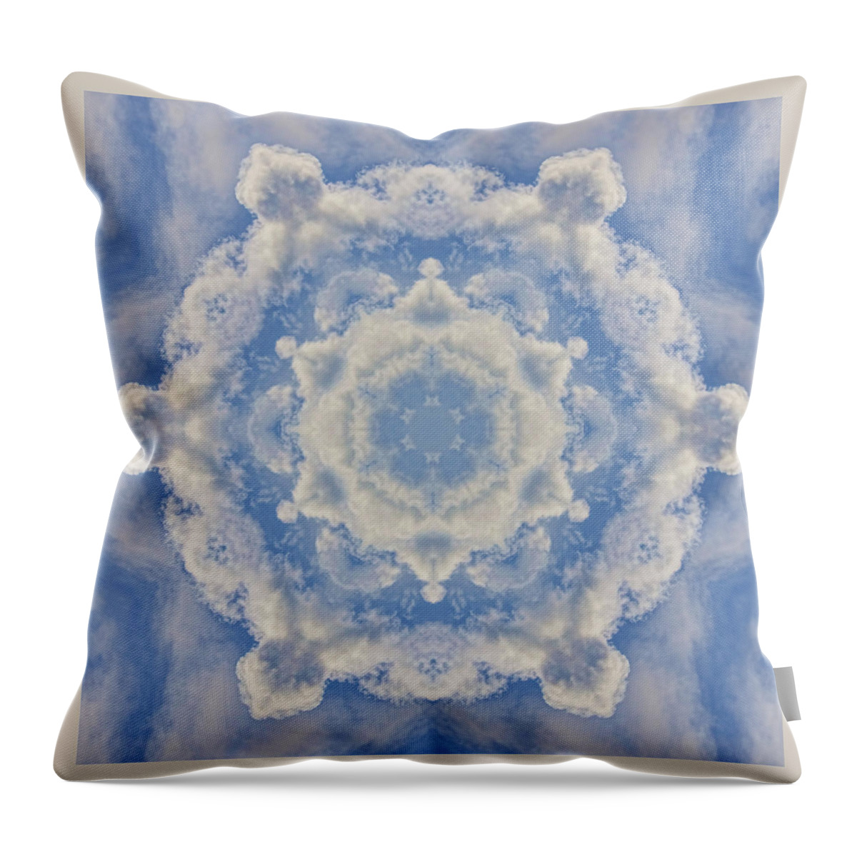 Clouds Throw Pillow featuring the photograph Clouds Mandala by Beth Sawickie