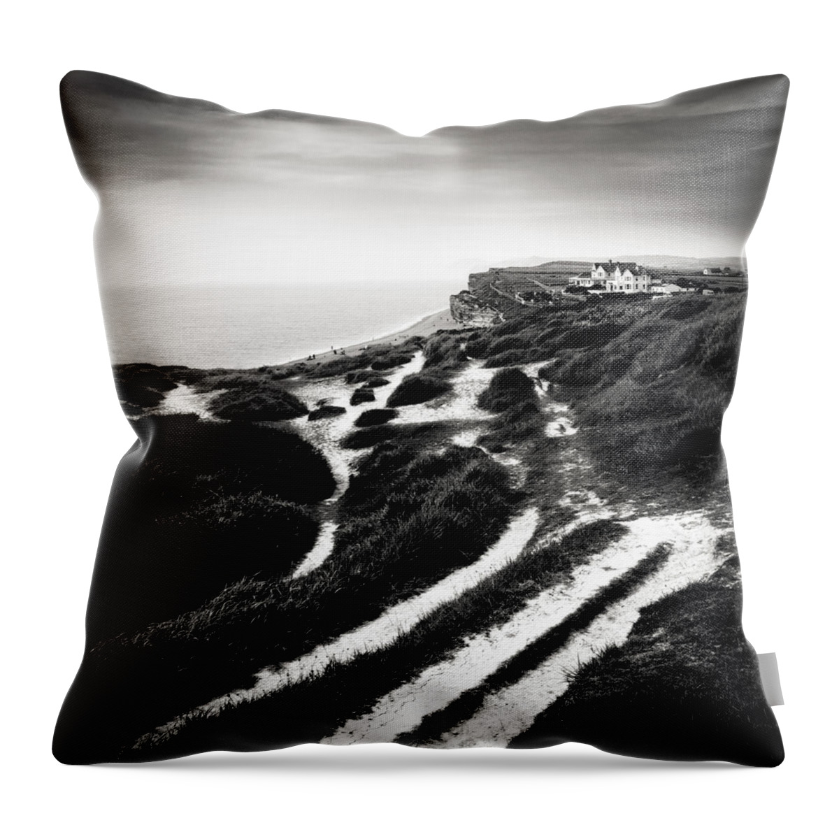 Burton Bradstock Throw Pillow featuring the photograph Coastal Path by Dorit Fuhg