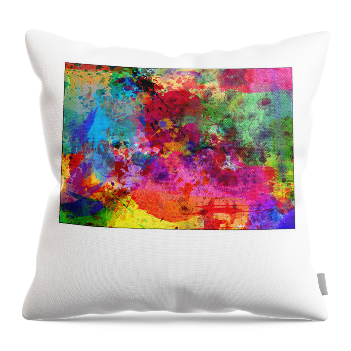 United States Map Throw Pillow featuring the digital art Colorado Map by Michael Tompsett