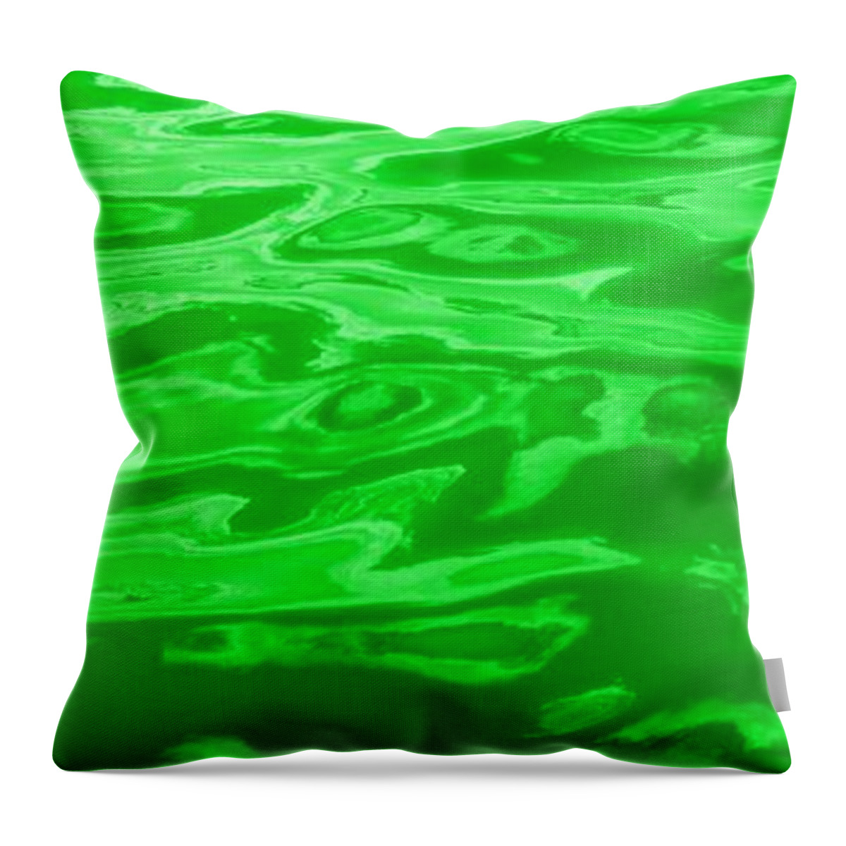 Wall Art Throw Pillow featuring the photograph Colored Wave Long Green by Stephen Jorgensen