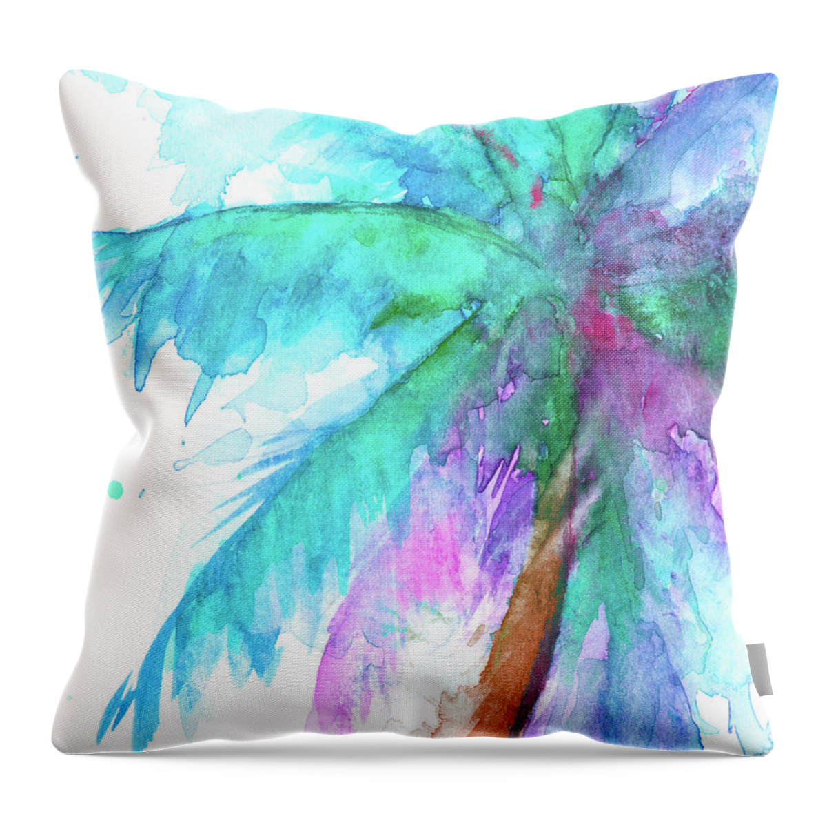Colorful Throw Pillow featuring the painting Colorful Tropics I by Patricia Pinto