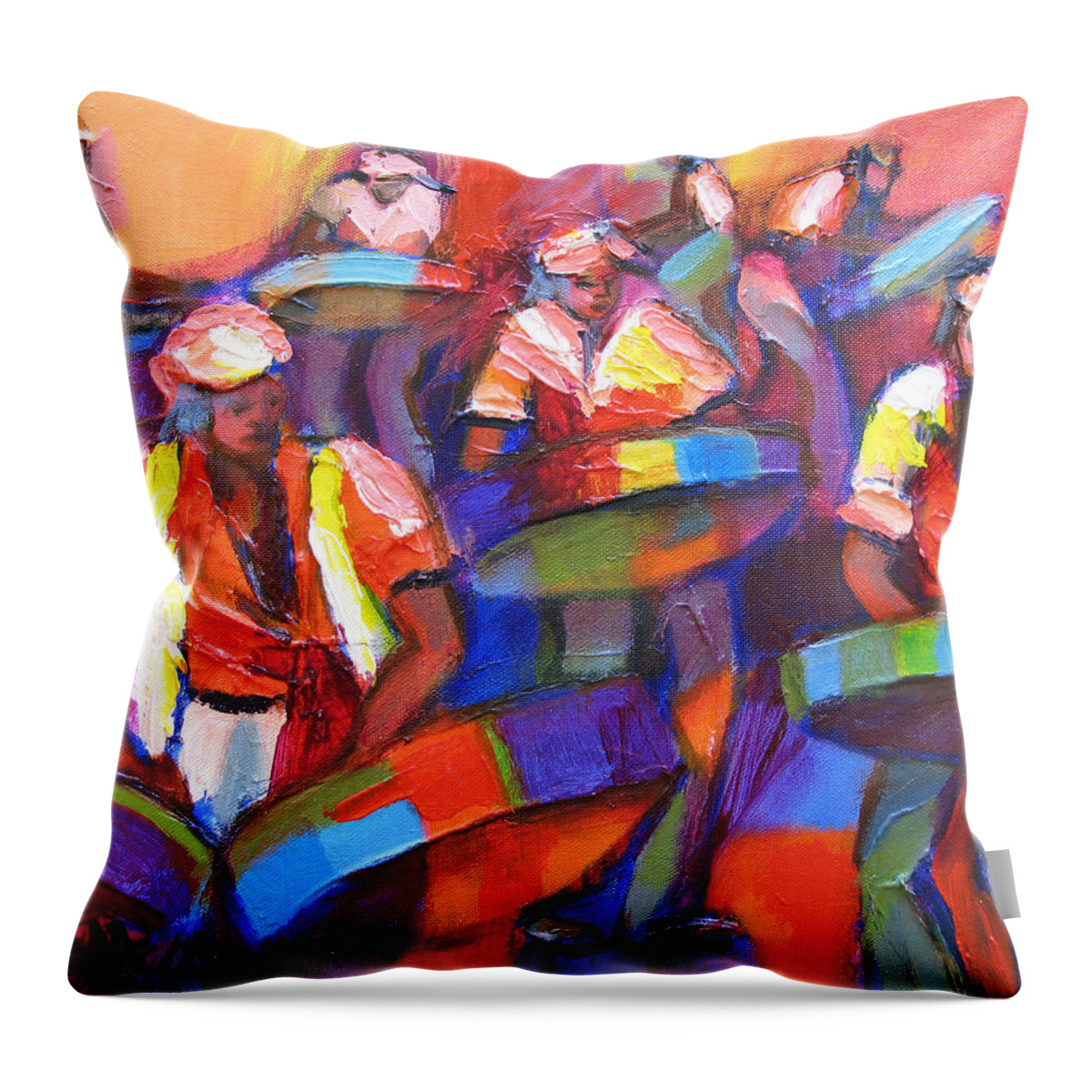 Steel Throw Pillow featuring the painting Colour Pan 2 by Cynthia McLean