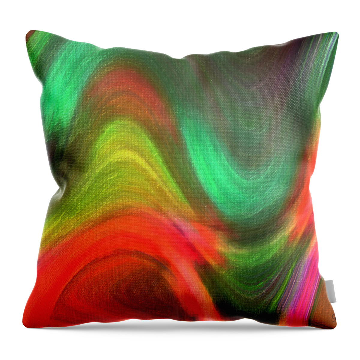 Abstract. Colorful Throw Pillow featuring the digital art Communication by Gerlinde Keating - Galleria GK Keating Associates Inc
