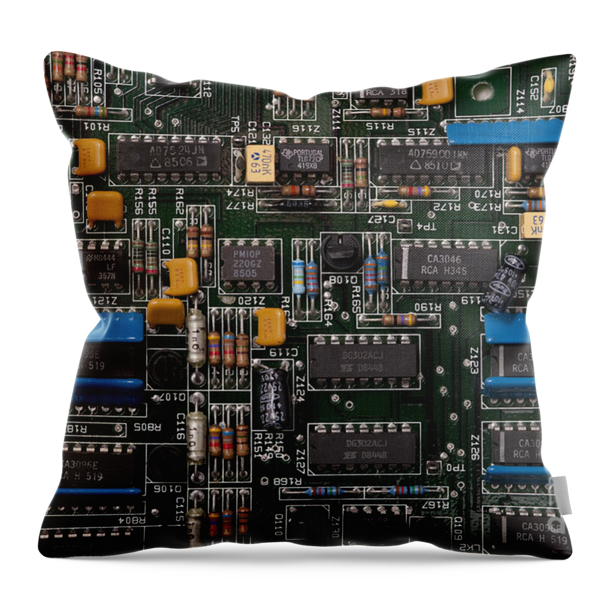 Access Throw Pillow featuring the photograph Computer Circuit Board by Jim Corwin