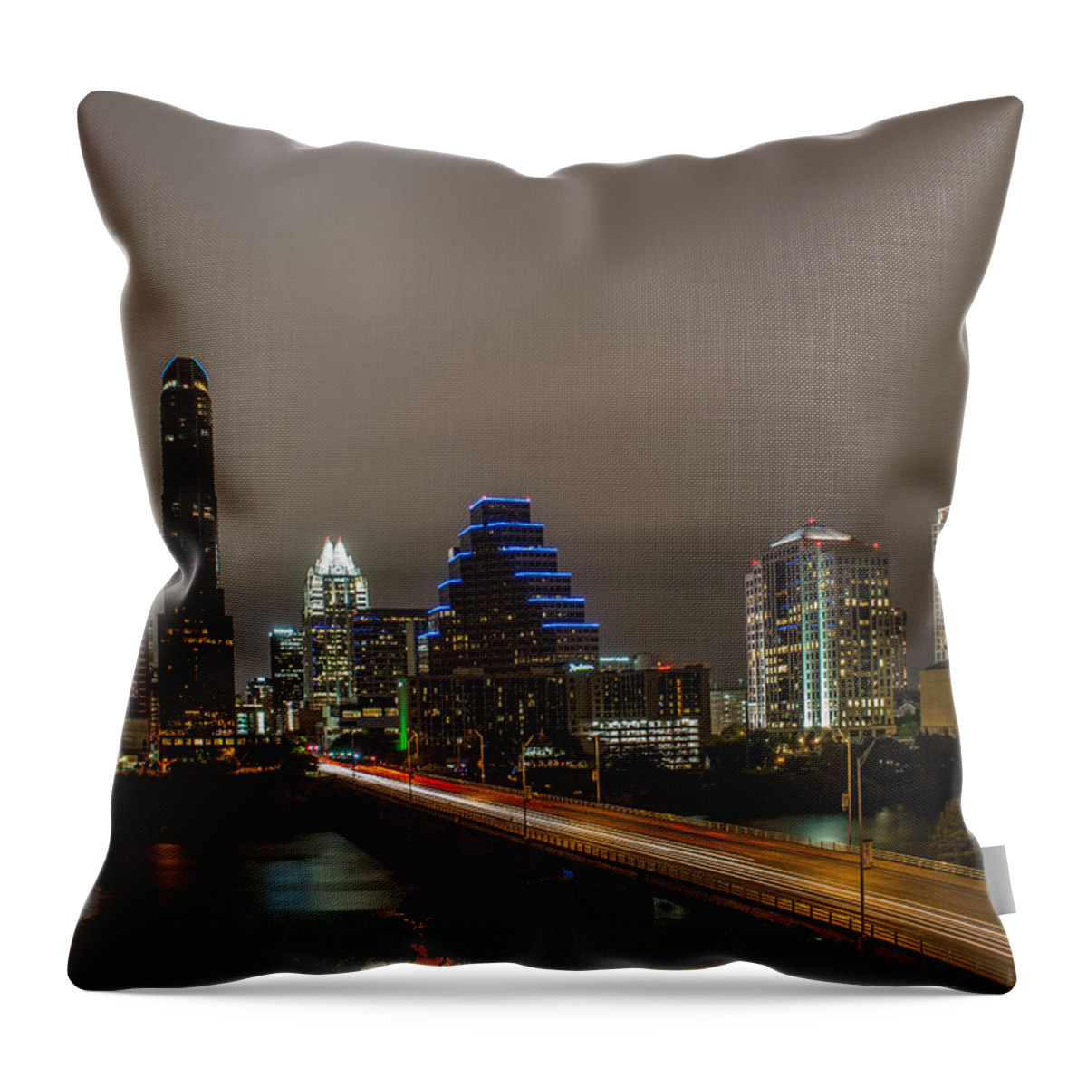 Austin Throw Pillow featuring the photograph Congress Avenue Bridge by David Downs