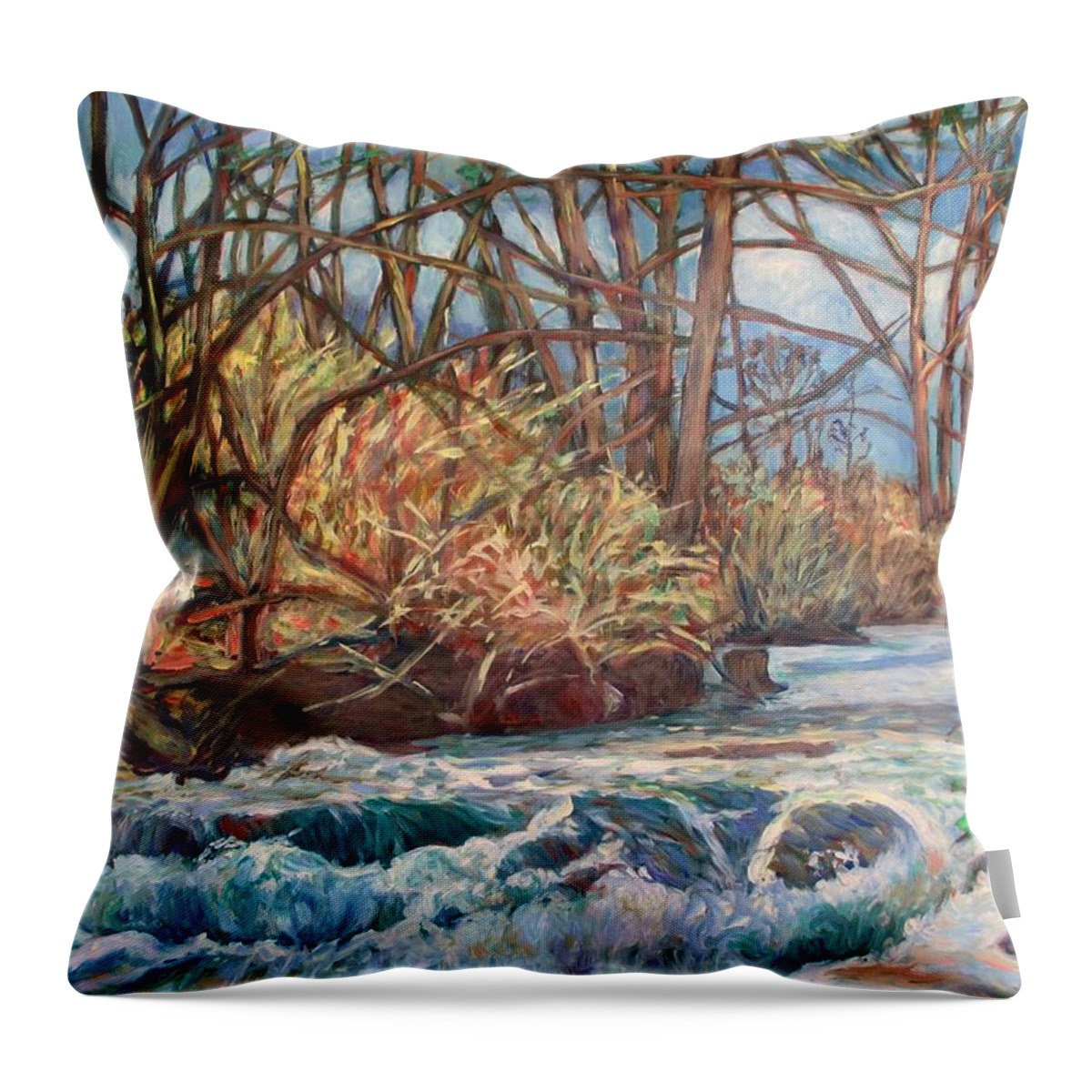 Connellys Run Throw Pillow featuring the painting Connellys Run by Kendall Kessler