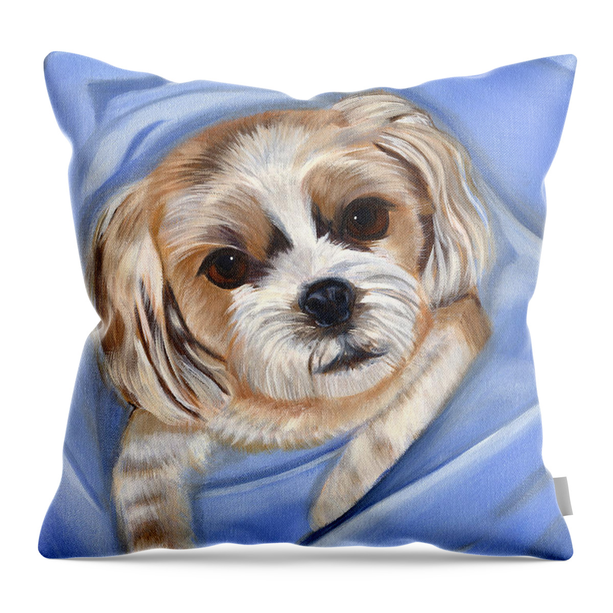 Pets Throw Pillow featuring the painting Corky by Kathie Camara