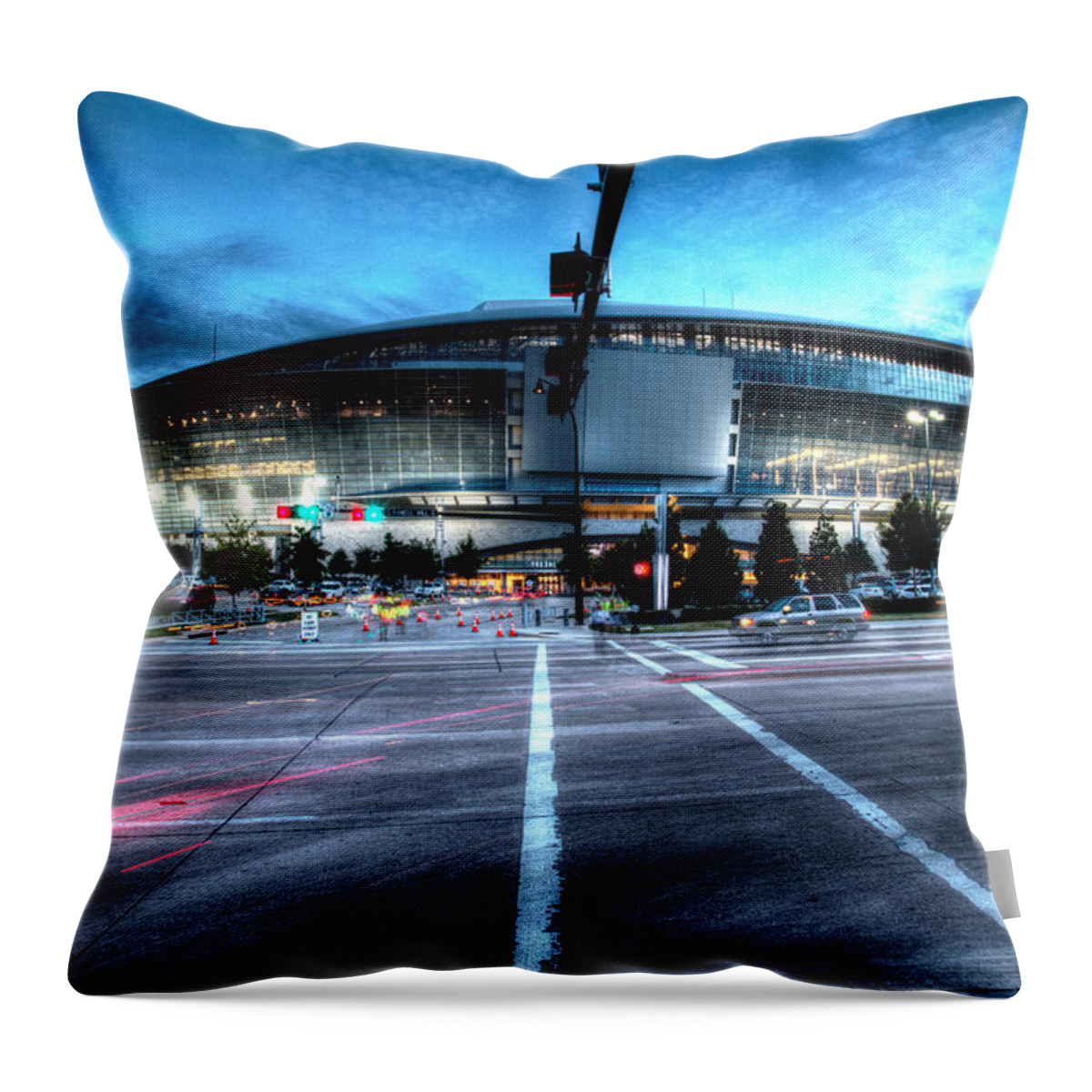 Dallas Cowboys Throw Pillow featuring the photograph Cowboys Stadium pregame by Jonathan Davison