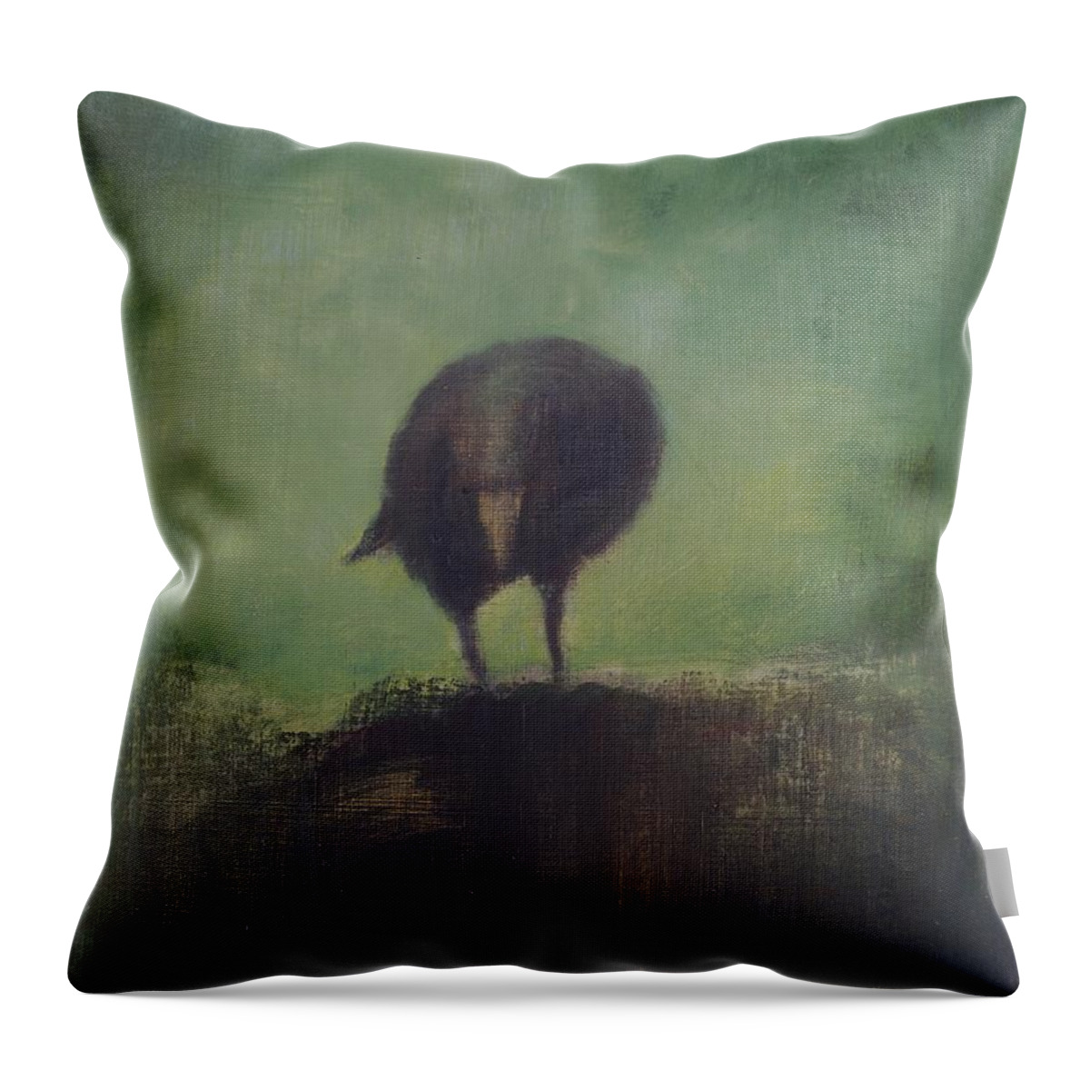 Crow Throw Pillow featuring the painting Crow 12 by David Ladmore