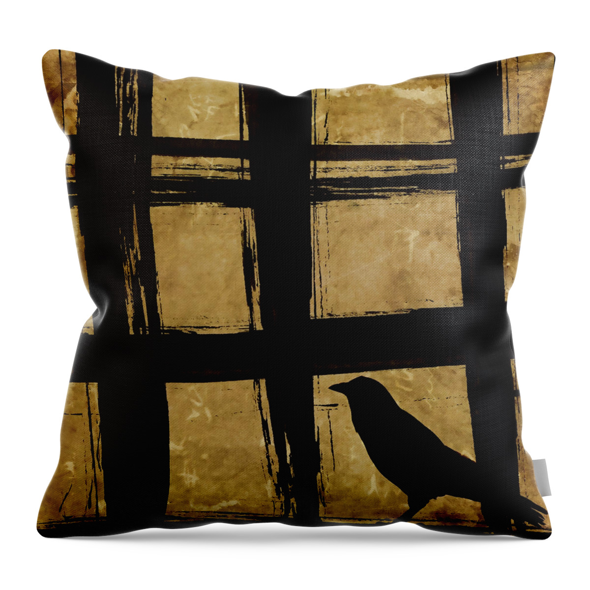 Crow Throw Pillow featuring the photograph Crow and Golden Light Number 2 by Carol Leigh