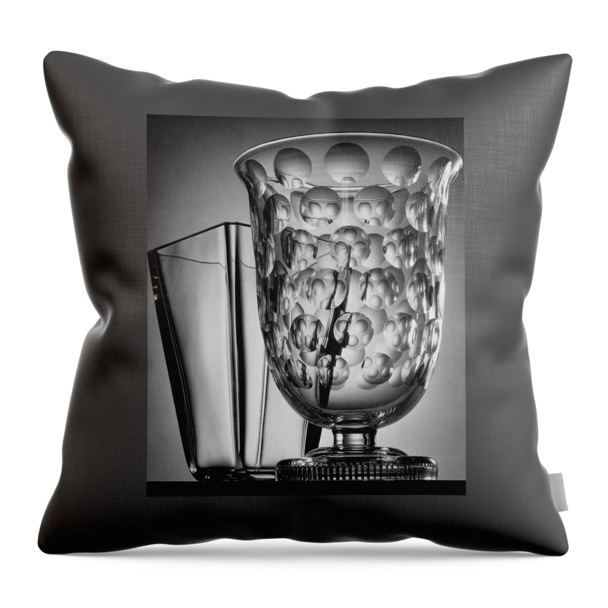 Crystal Vases From Steuben Throw Pillow