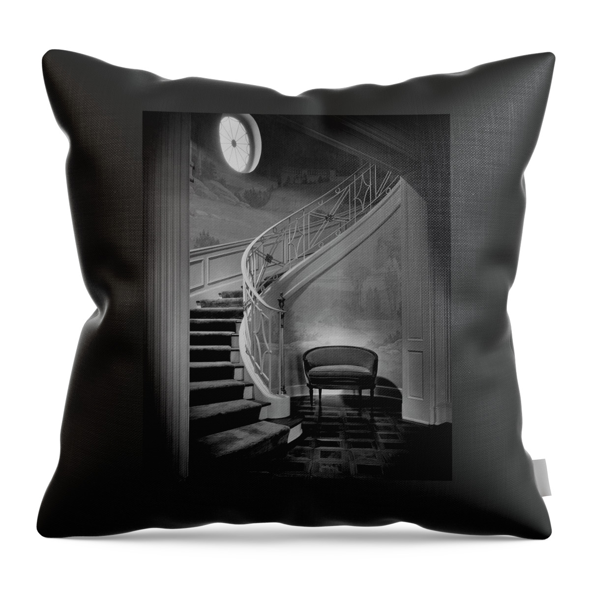 Curving Staircase In The Home Of  W. E. Sheppard Throw Pillow