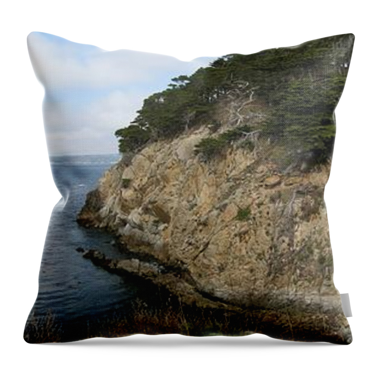 Point Lobos Throw Pillow featuring the photograph Cypress Cove Panorama by James B Toy