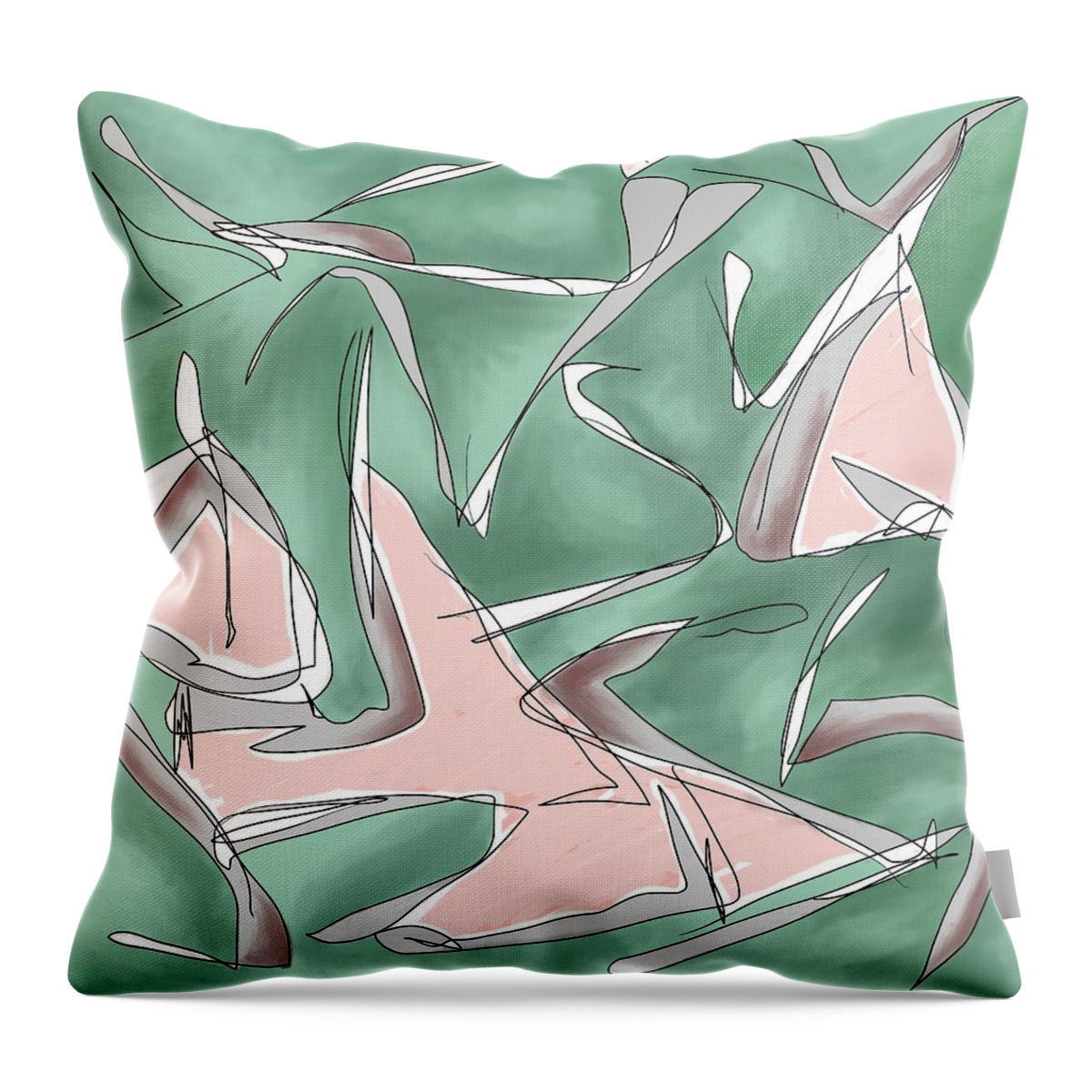 Abstract Throw Pillow featuring the digital art Daddy's Little Gull by Laureen Murtha Menzl