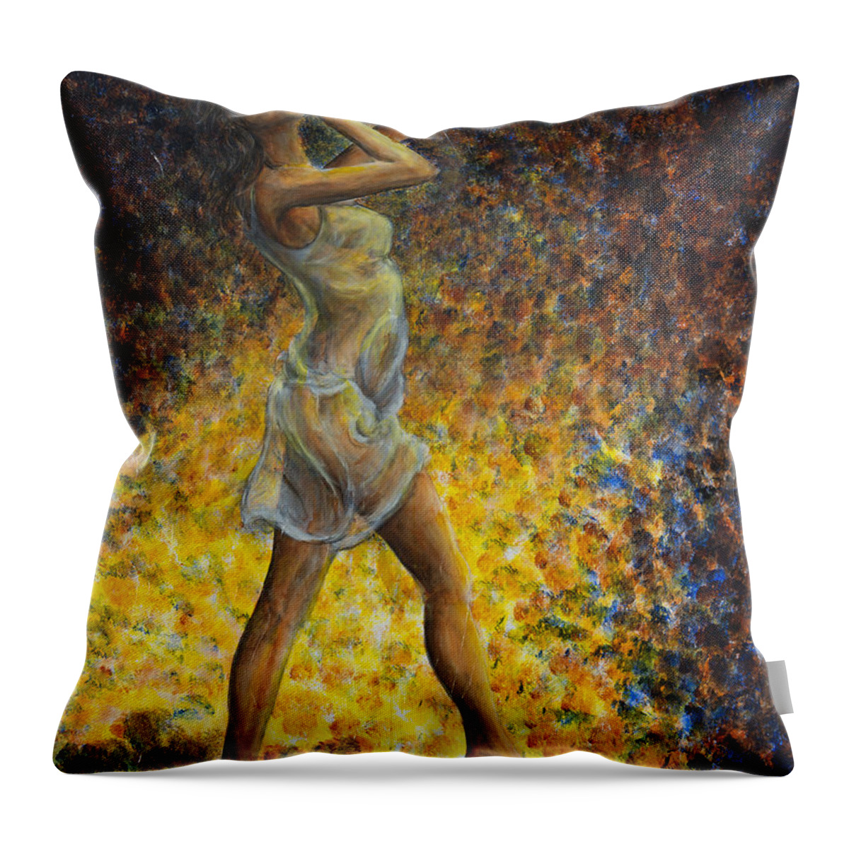 Dancer Throw Pillow featuring the painting Dancer 07 by Nik Helbig