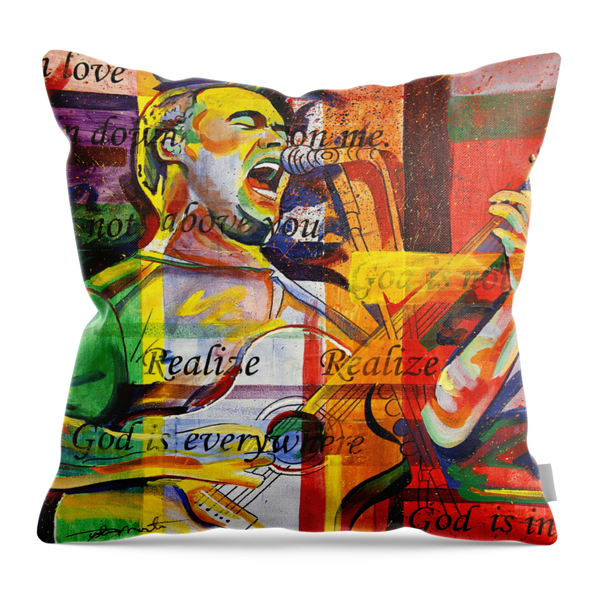Dave Matthews Throw Pillow featuring the painting Dave Matthews-Bartender by Joshua Morton