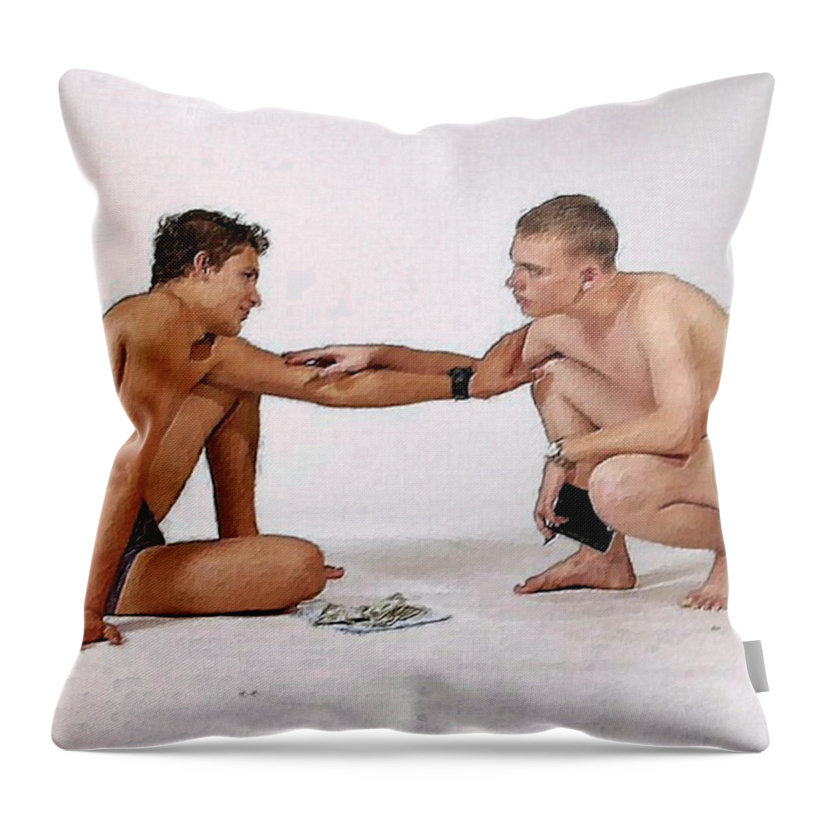 Troy Caperton Throw Pillow featuring the painting Deep Affection by Troy Caperton