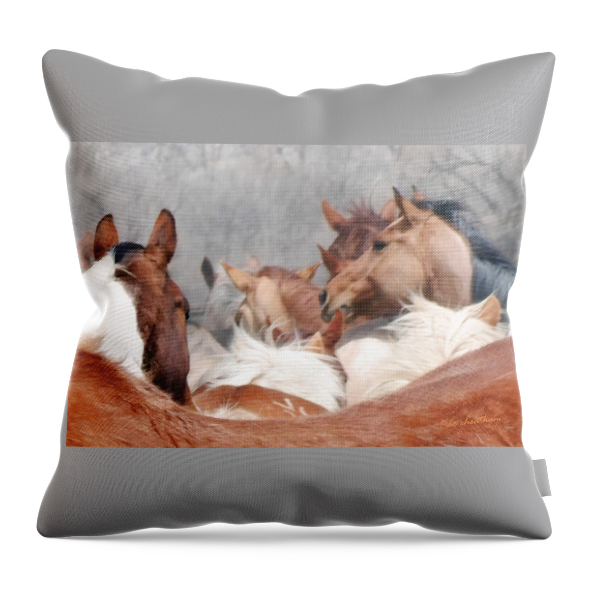 Horses Throw Pillow featuring the photograph Delicate Illusion by Kae Cheatham